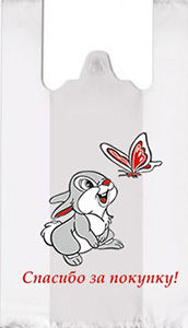 Полиэтиленовый пакет Заяц и бабочка 27+15х47х10 100/5000 в Волгограде - купить оптом от производителя ПК Котово Полимер